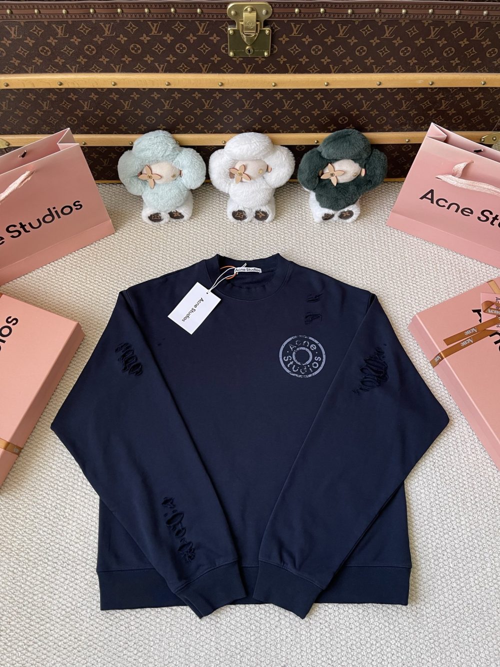 Small Circle Logo Distressed Sweatshirt — product photograph
