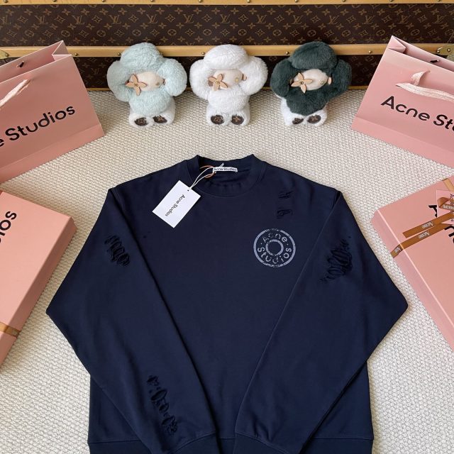 Small Circle Logo Distressed Sweatshirt — product photograph