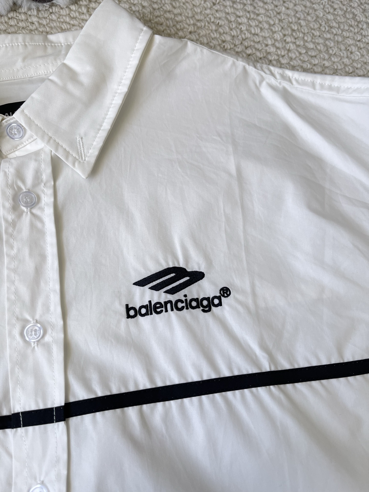 Logo Stripe Button Shirt — product photograph