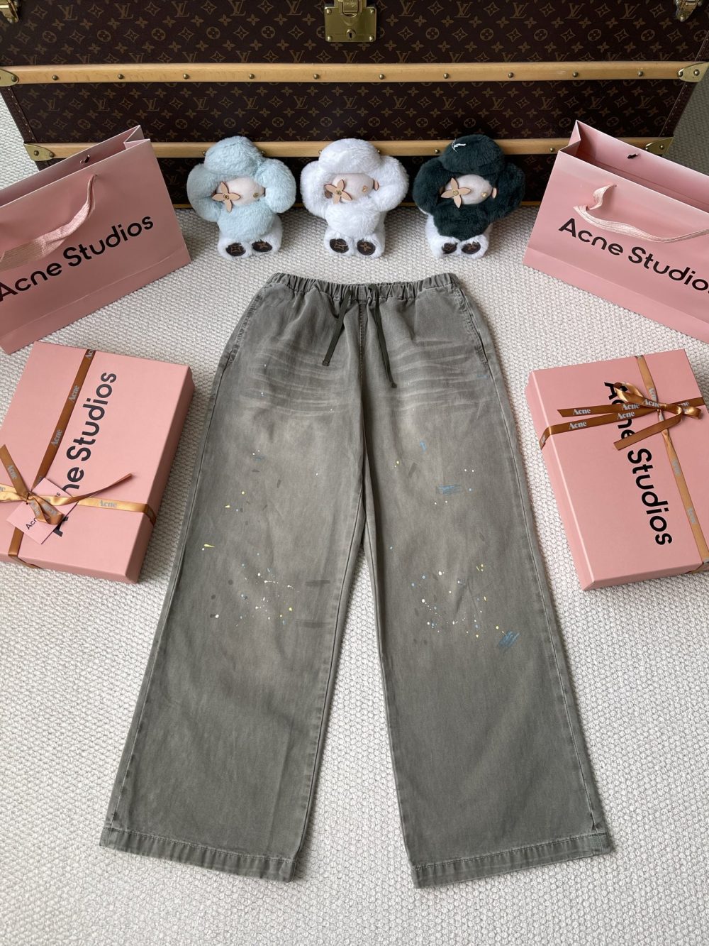 Paint Detail Wide Leg Trousers — product photograph