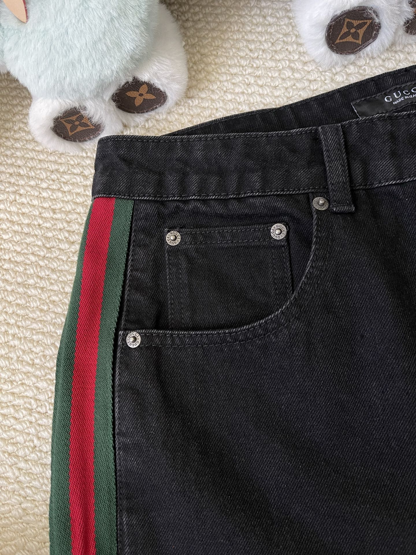 Web Stripe Wide Leg Jeans — product photograph