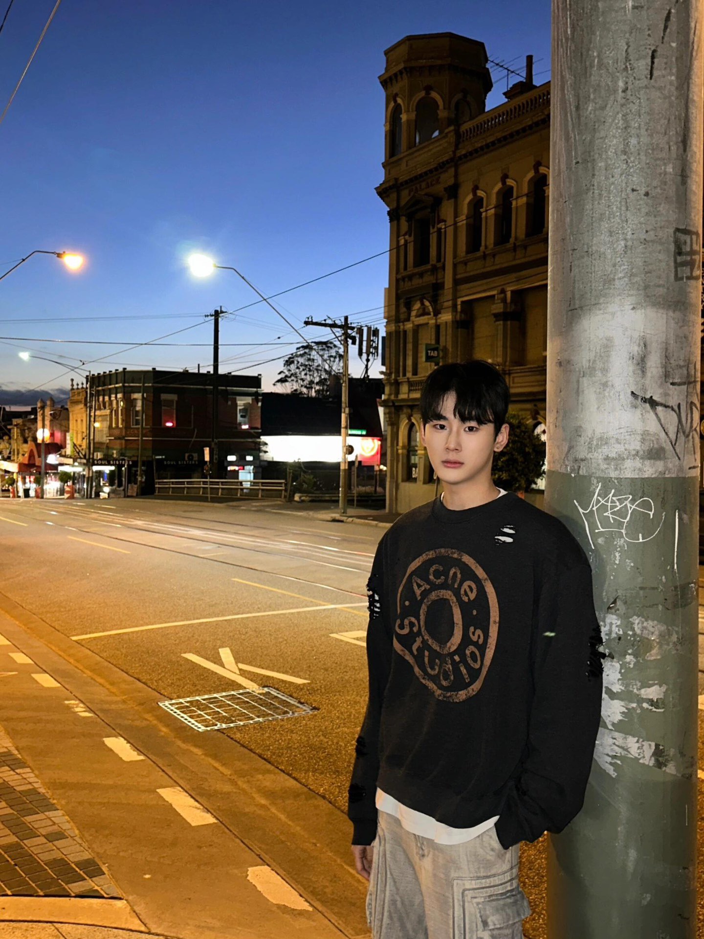 Distressed Circle Logo Sweatshirt — product photograph