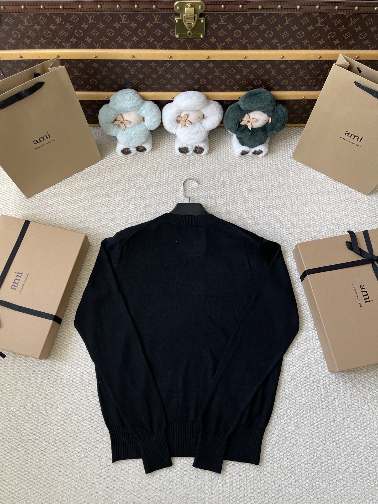 Small Heart Crewneck Knit Sweater — product photograph