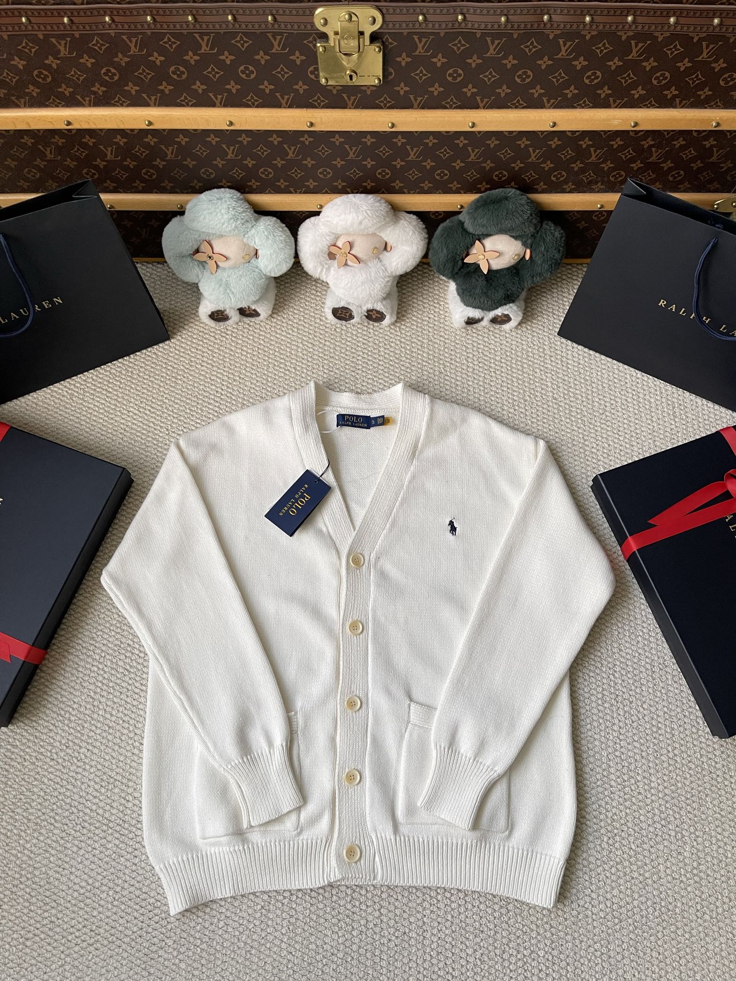 Small Embroidered Logo Cardigan — product photograph