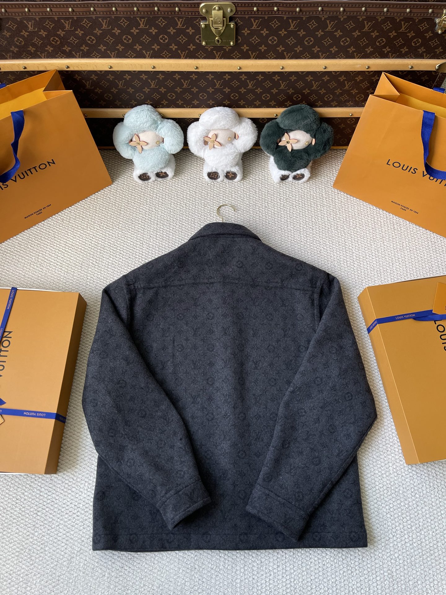 Tonal Monogram Button Jacket — product photograph
