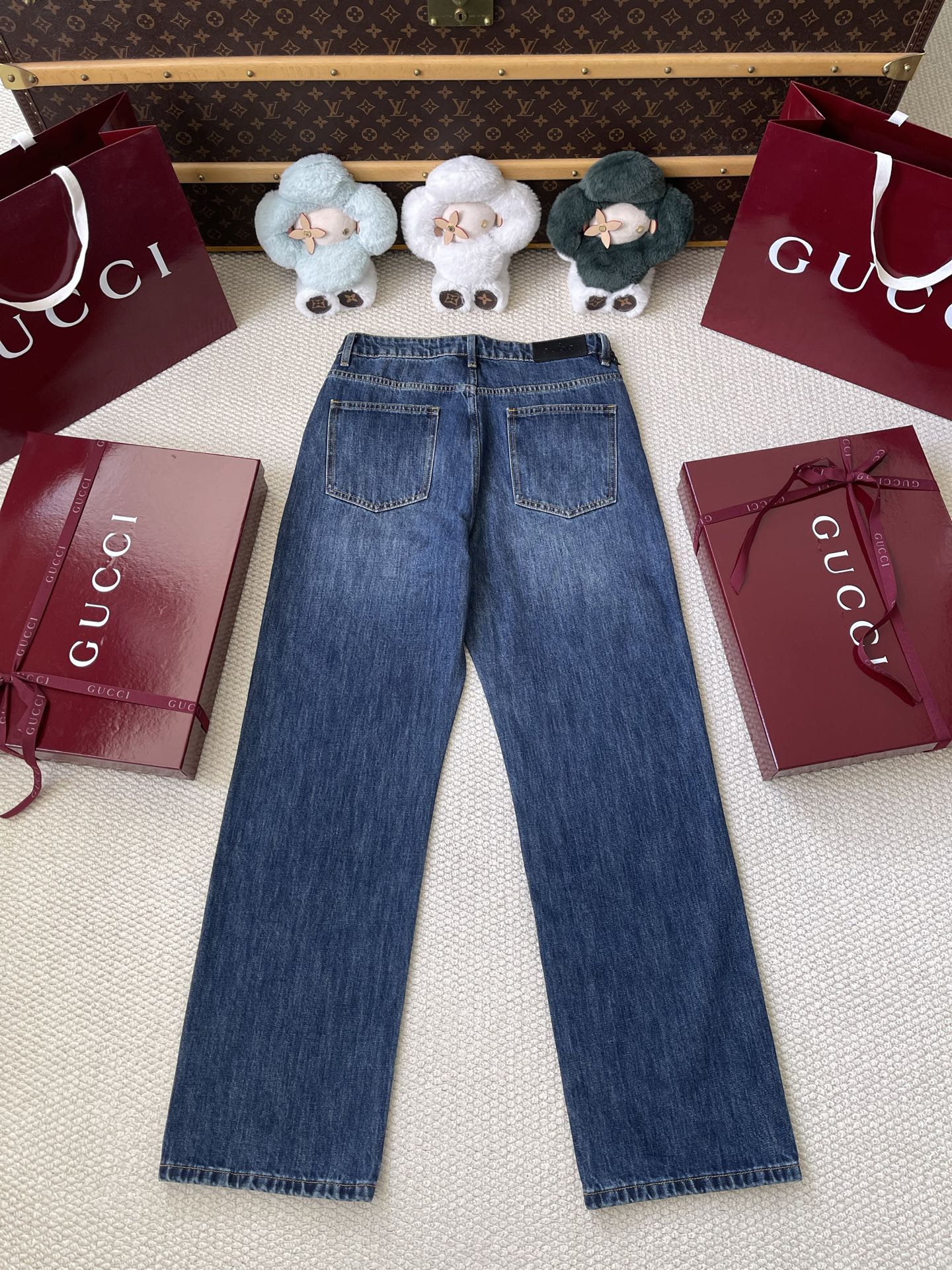Horsebit Pocket Wide Leg Jeans — product photograph