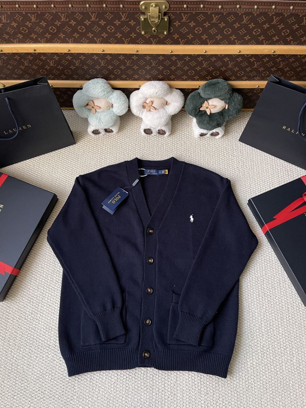 Small Embroidered Logo Cardigan — product photograph