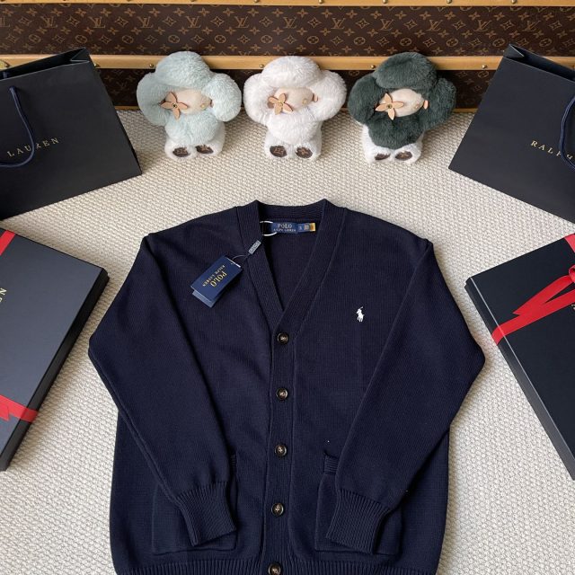 Small Embroidered Logo Cardigan — product photograph