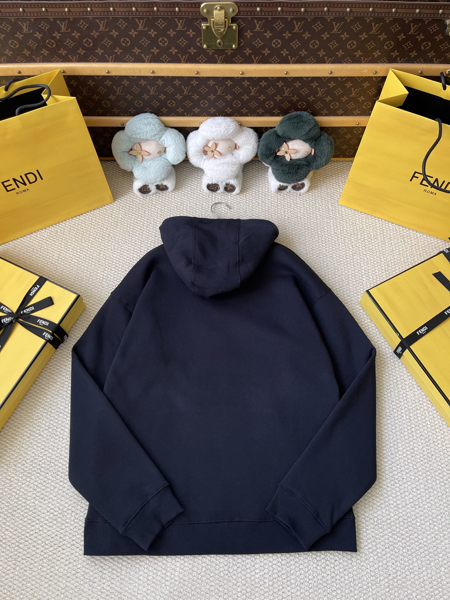 Dog Motif Pullover Hoodie — product photograph