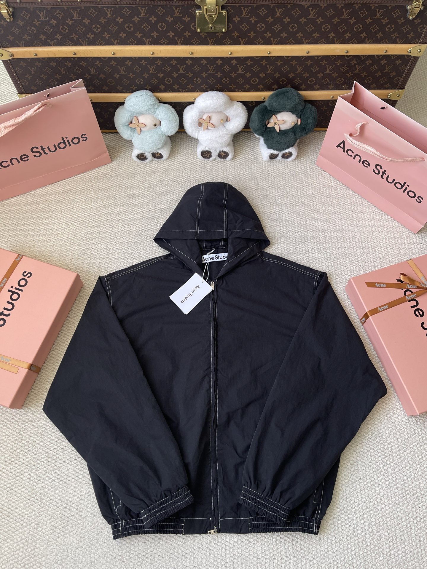 Contrast Stitch Hooded Zip Jacket — product photograph