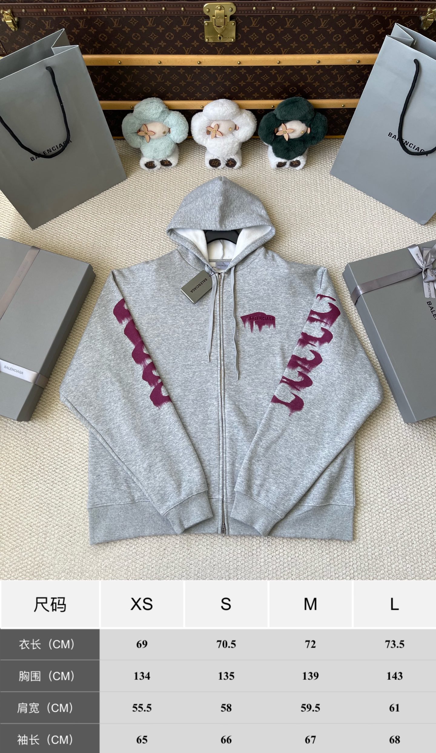 Graphic Sleeve Zip Hoodie — product photograph