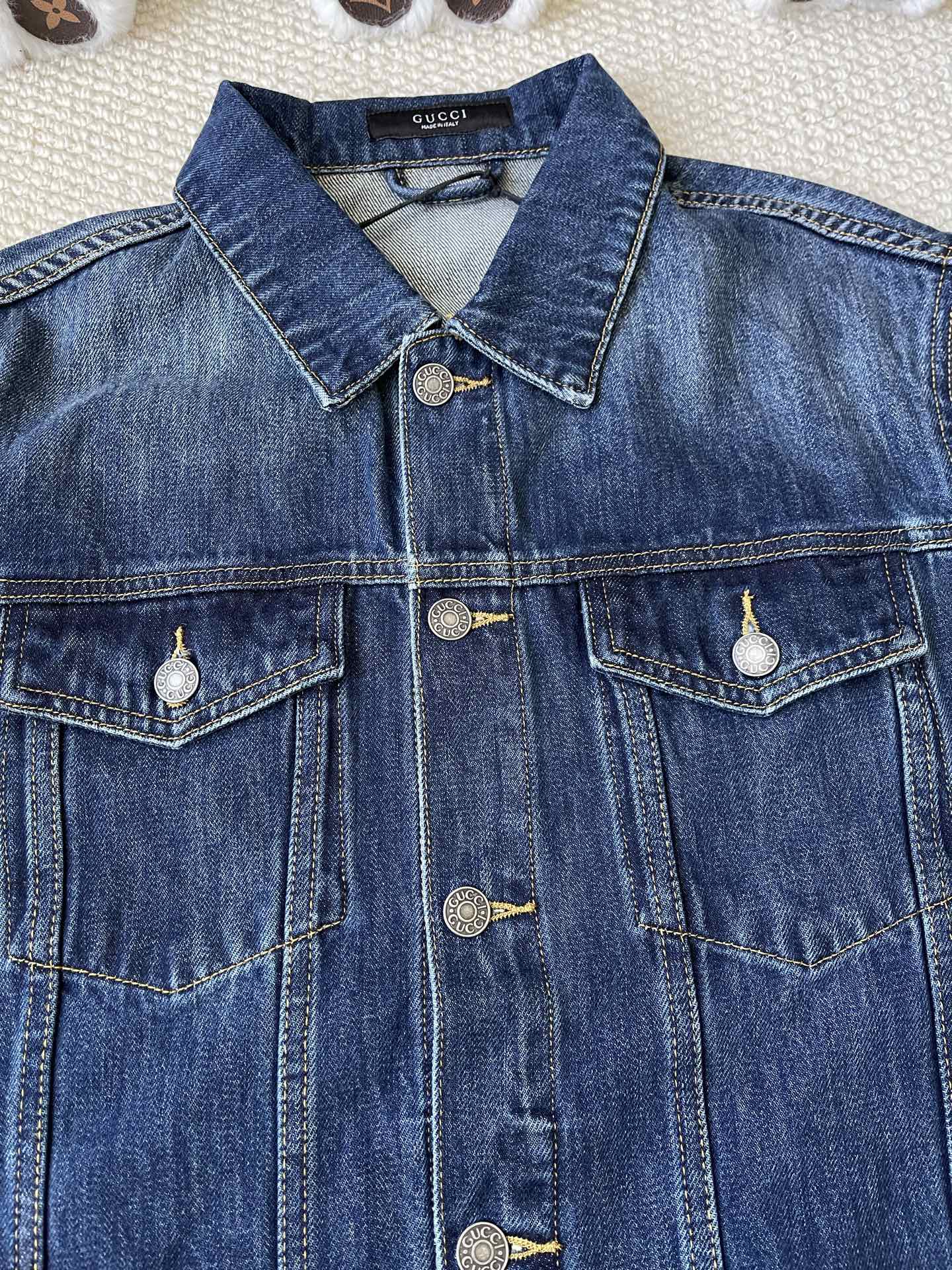 Button Front Denim Jacket — product photograph