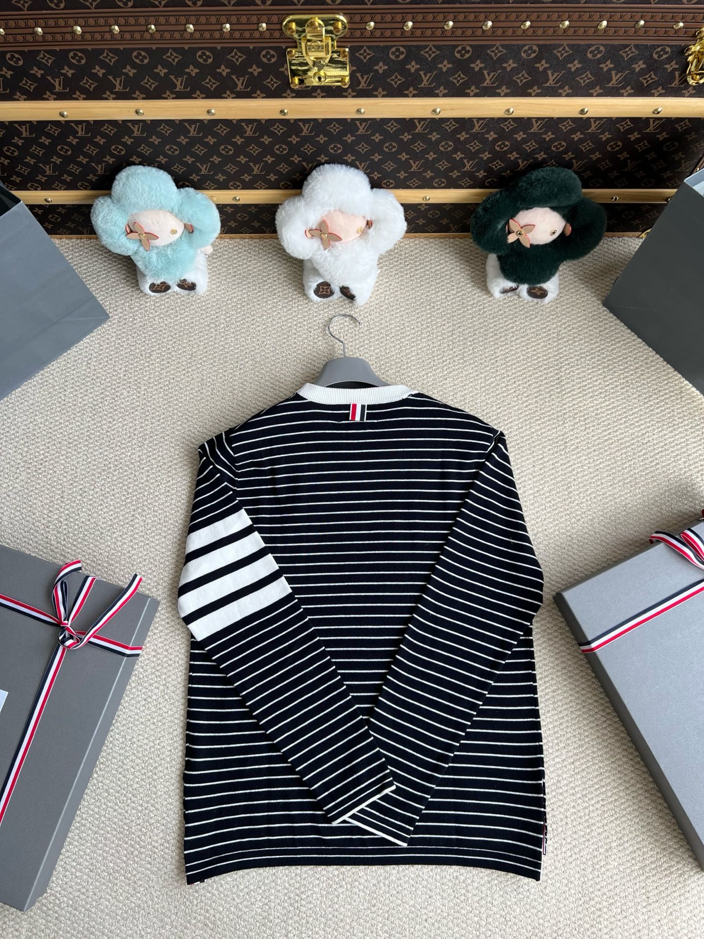 Fine Stripe Crewneck Sweater — product photograph