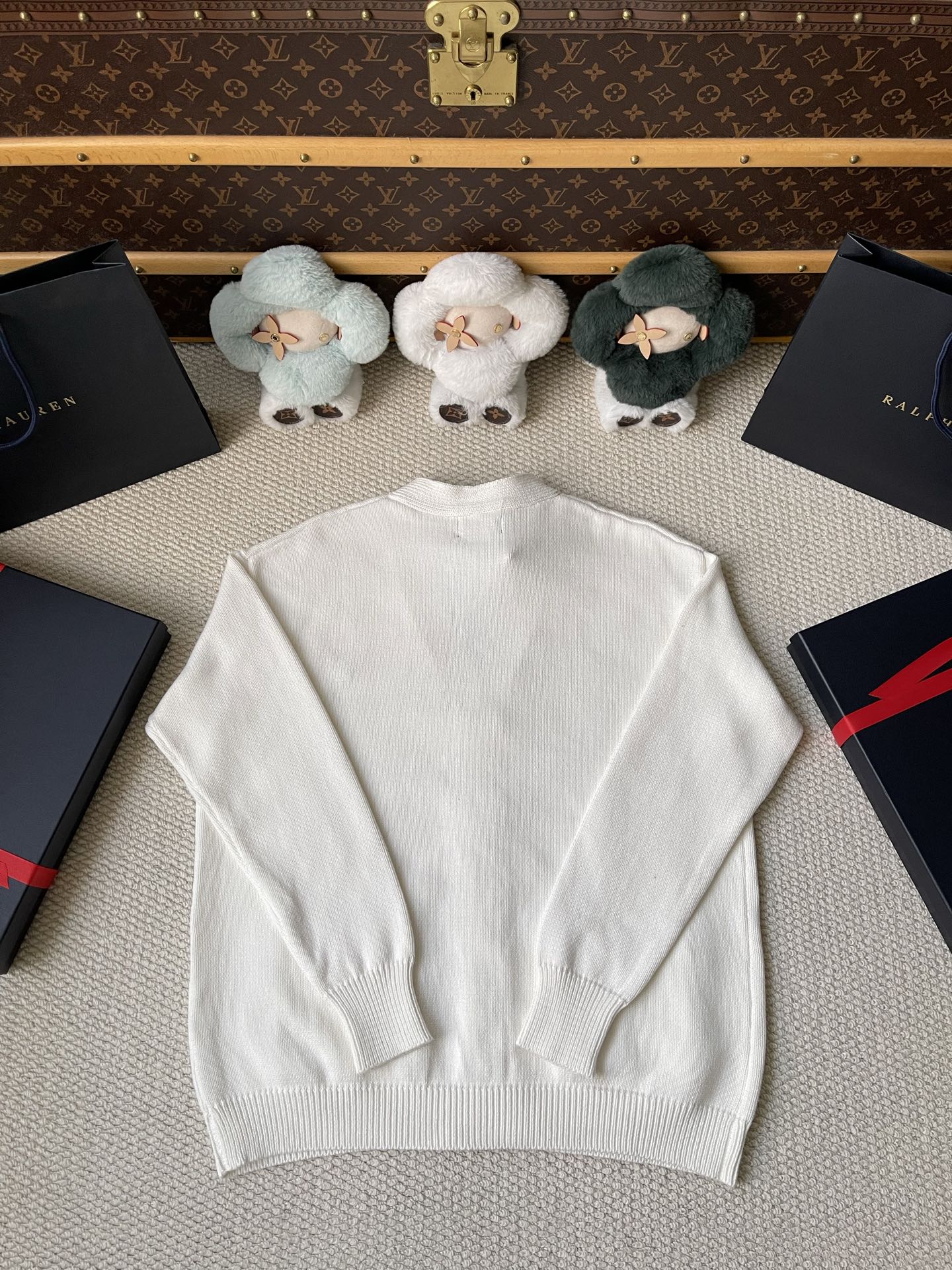 Small Embroidered Logo Cardigan — product photograph