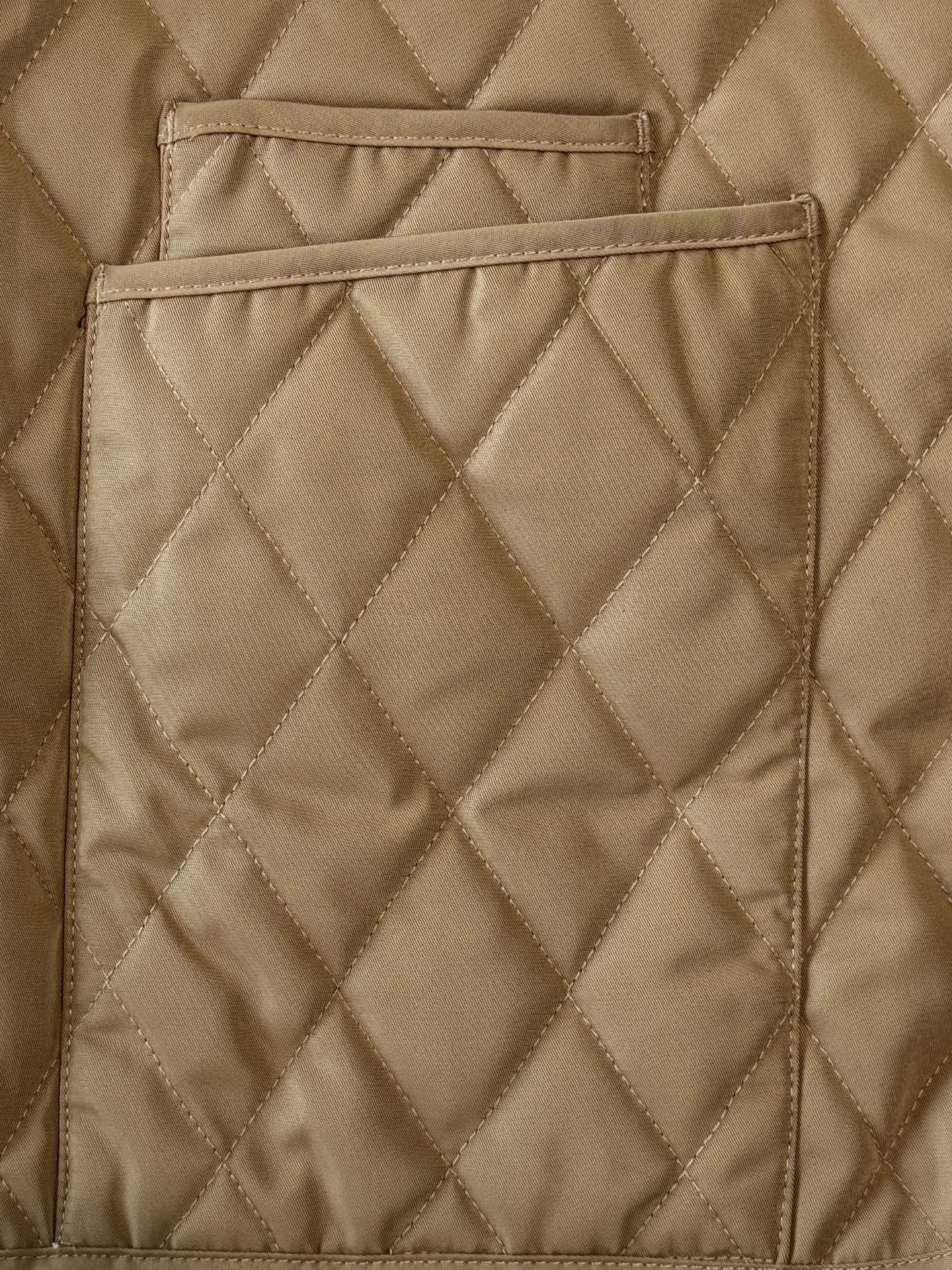 Diamond Quilt Contrast Collar Jacket — product photograph