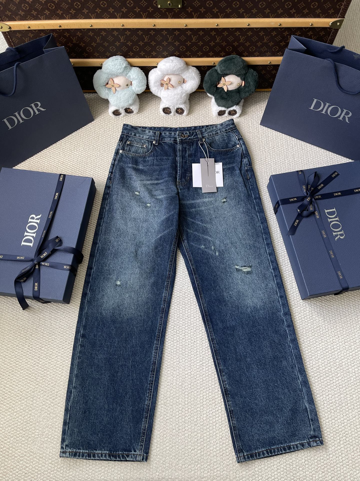 Distressed Straight Leg Jeans — product photograph