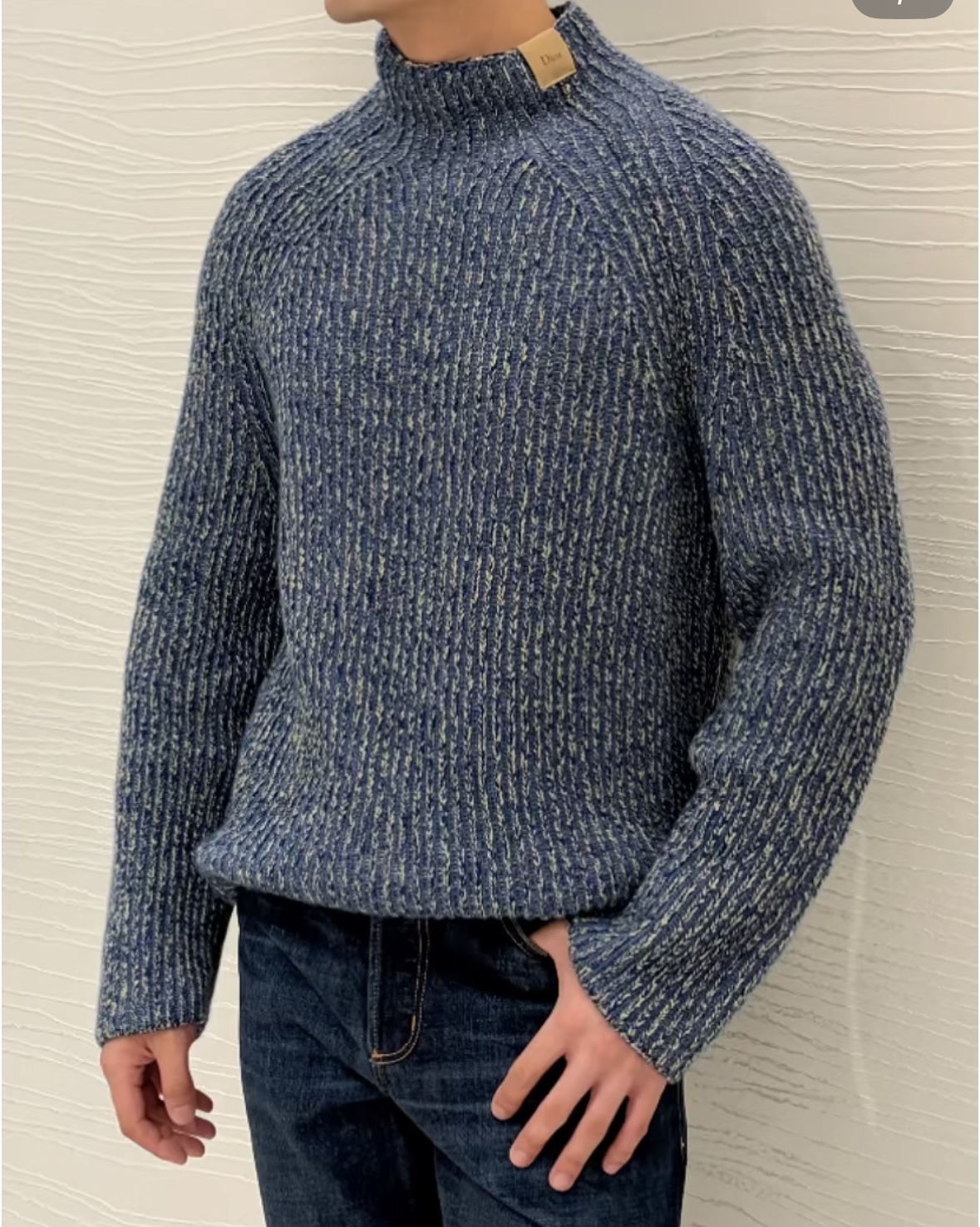 Ribbed Mock Neck Sweater — product photograph