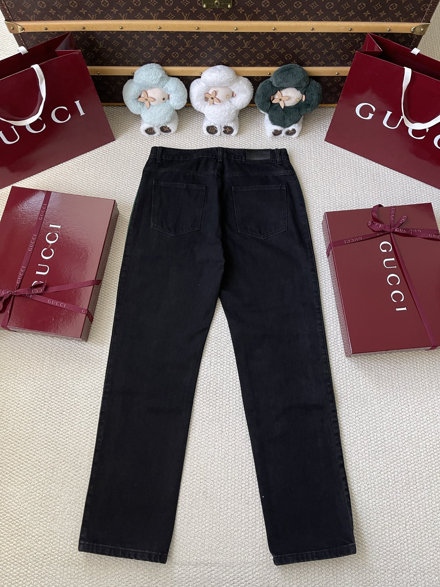 Web Stripe Wide Leg Jeans — product photograph