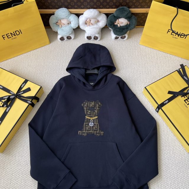 Dog Motif Pullover Hoodie — product photograph