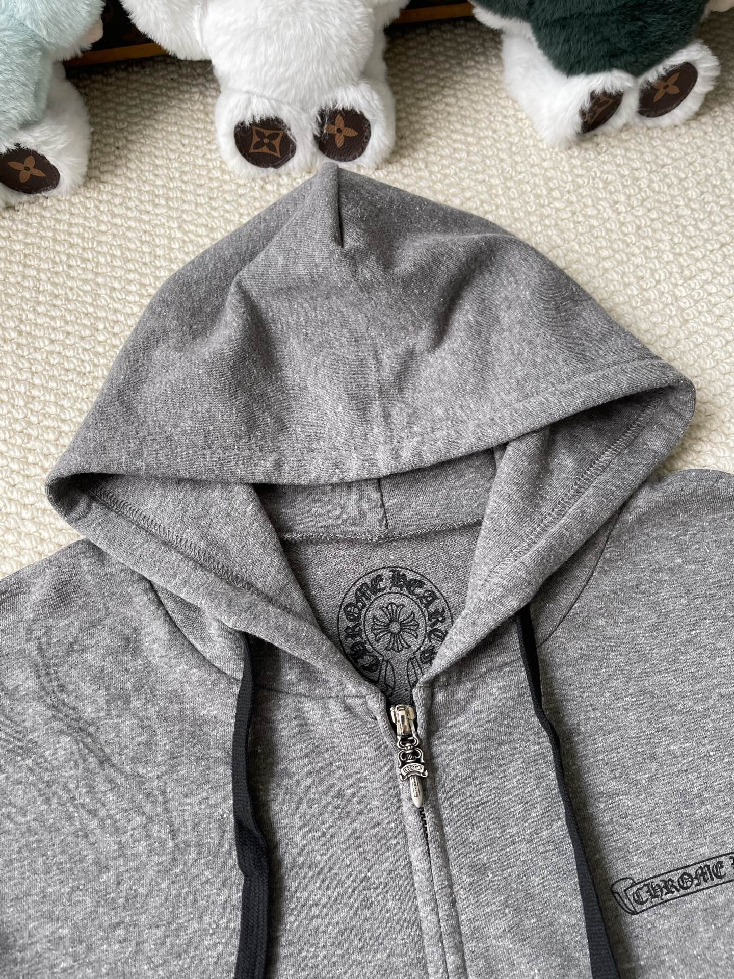 Layered Cross-Back Zip Hoodie — product photograph