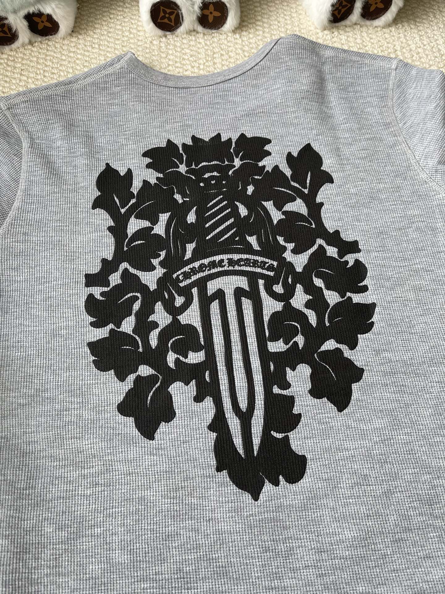 Floral Crest-Back Crewneck T-Shirt — product photograph
