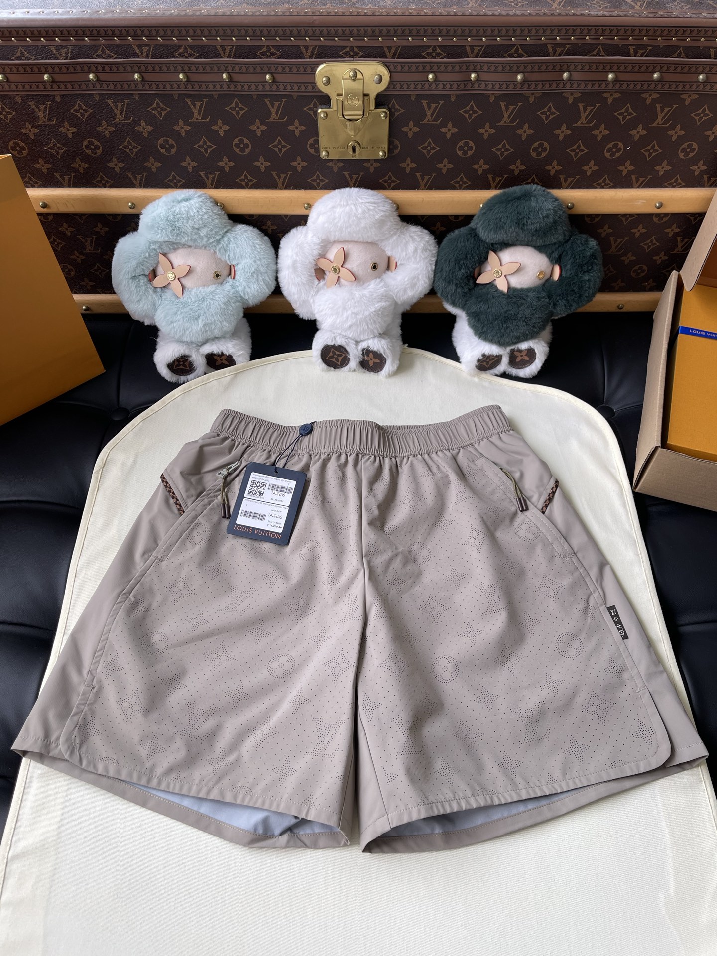 Perforated Logo Drawstring Shorts — product photograph