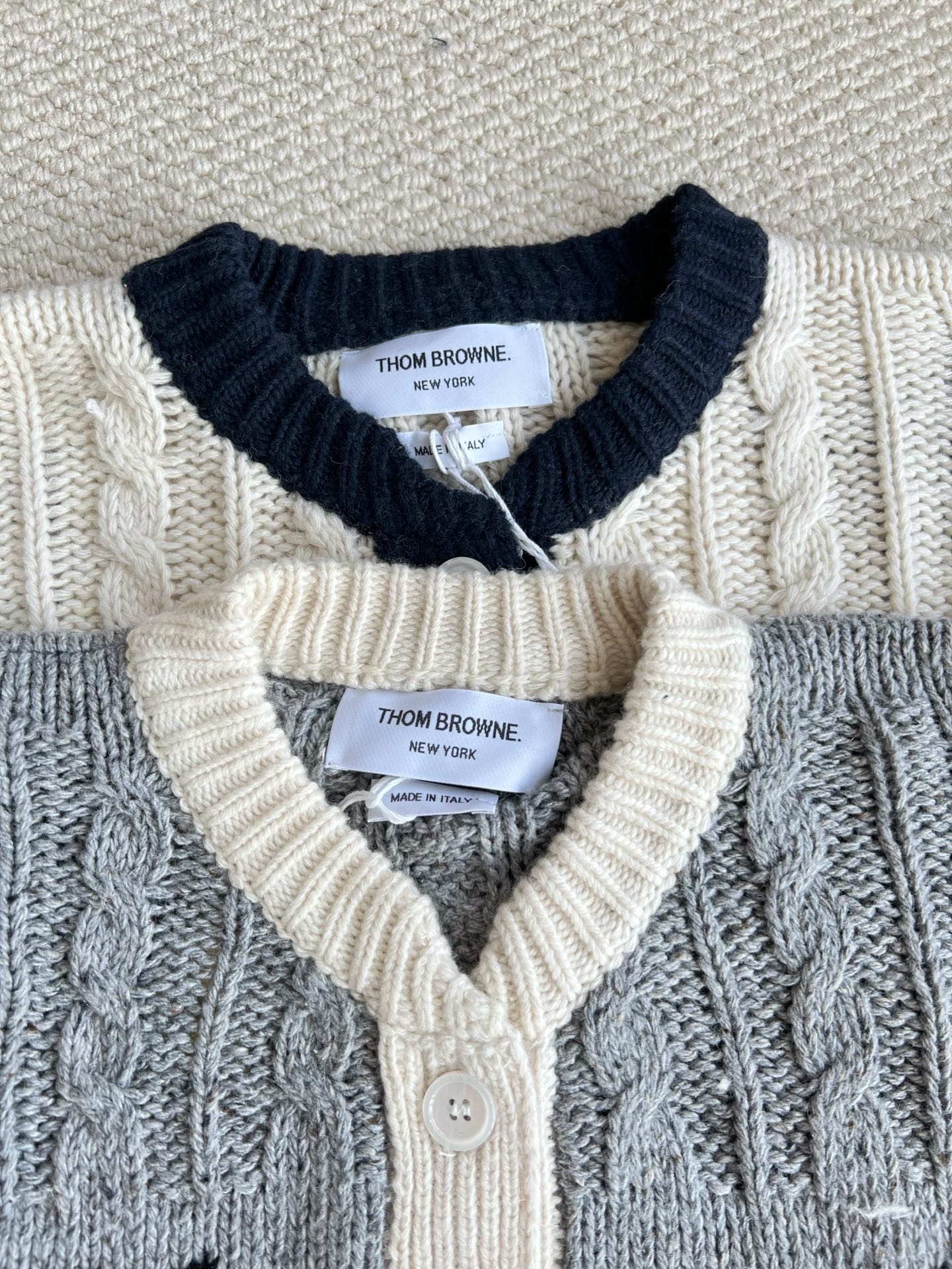 Frog Motif Cable-Knit Cardigan — product photograph