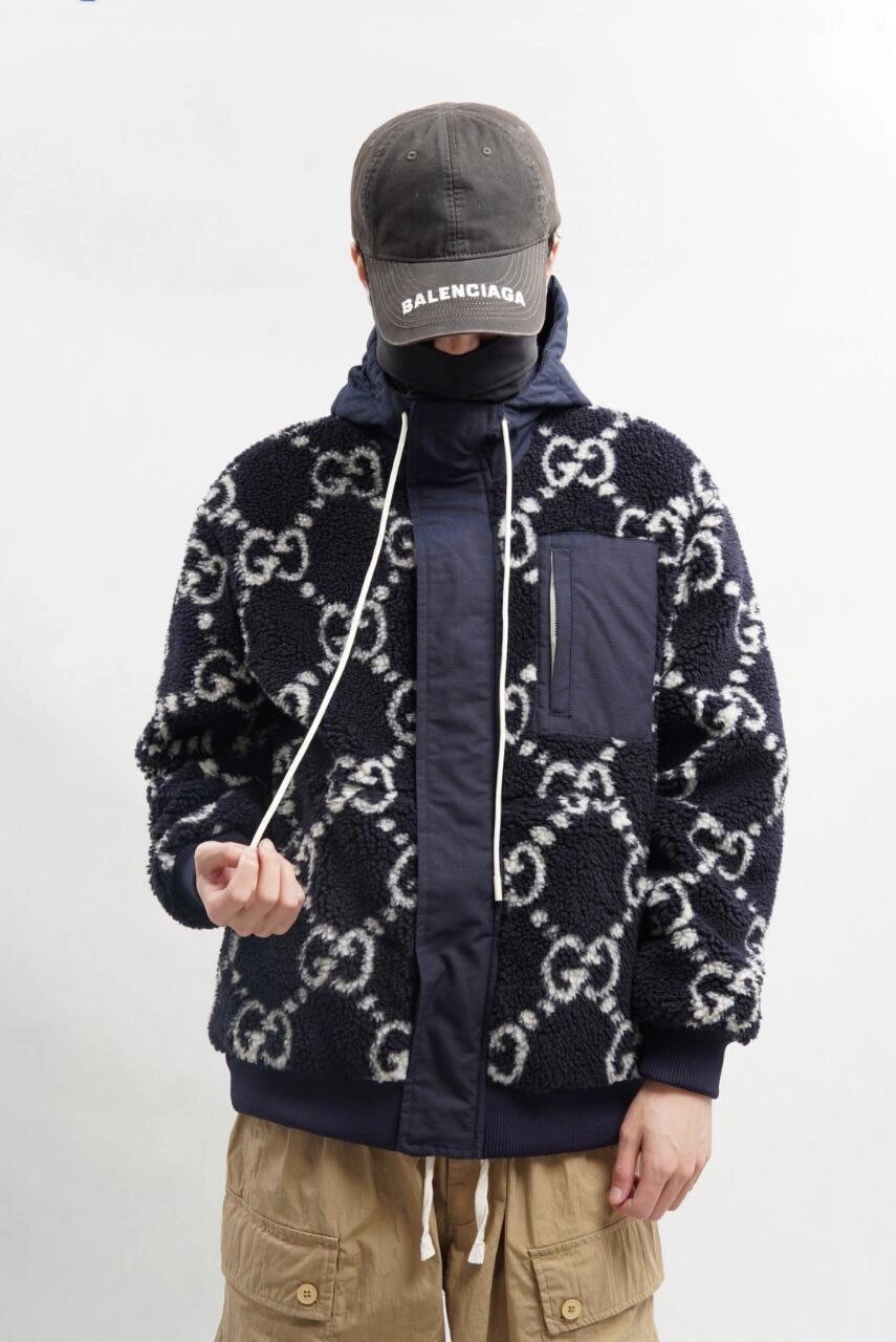 Monogram Hooded Knit Jacket — product photograph