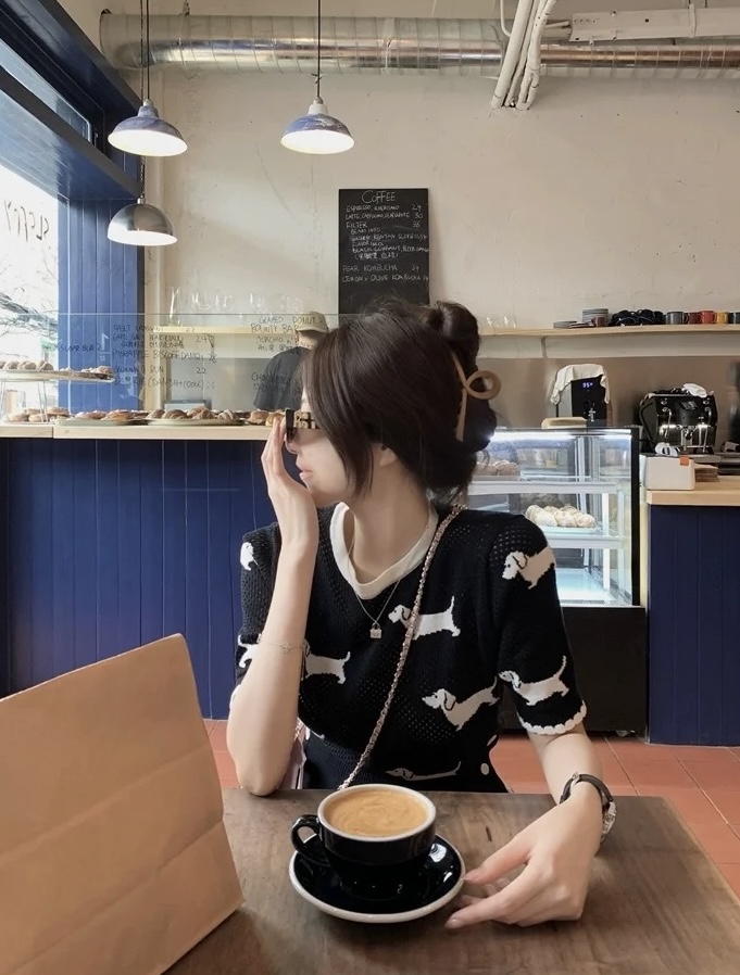All-Over Dachshund Knit Top — product photograph