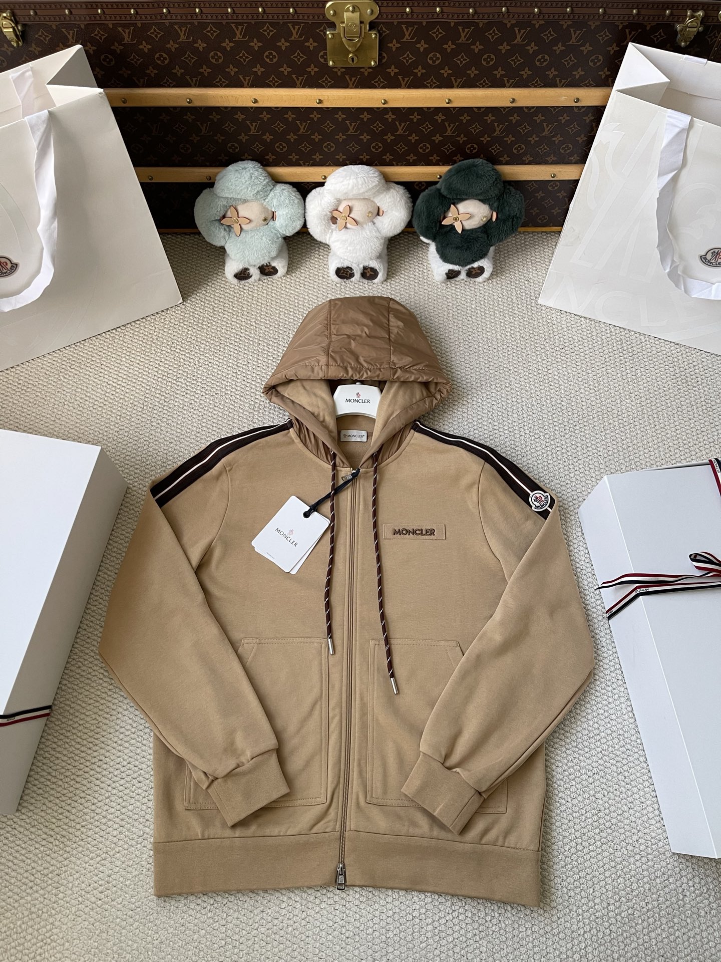 Sleeve-Stripe Zip Hoodie — product photograph
