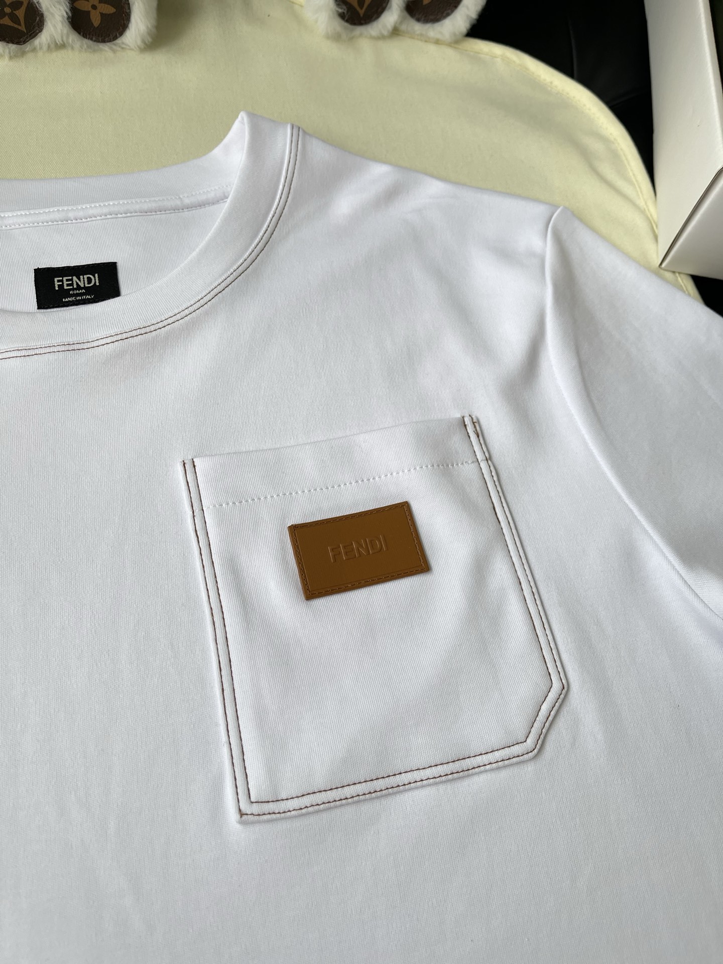 Label-Pocket Crewneck T-Shirt — product photograph