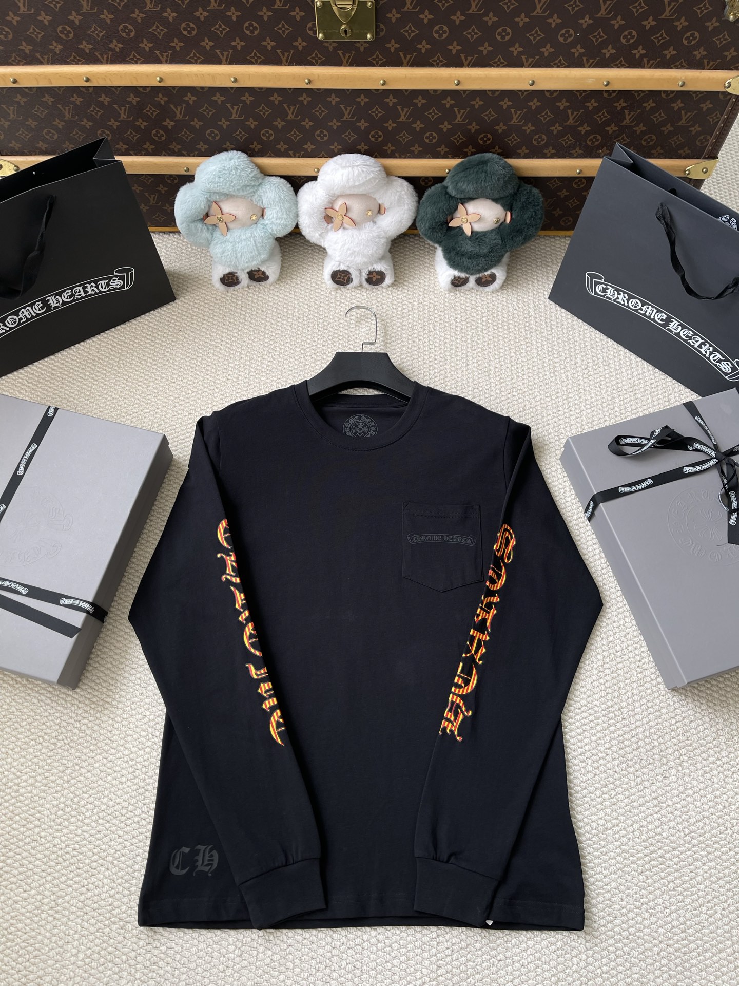 Orange Crest Pocket Long-Sleeve T-Shirt — product photograph