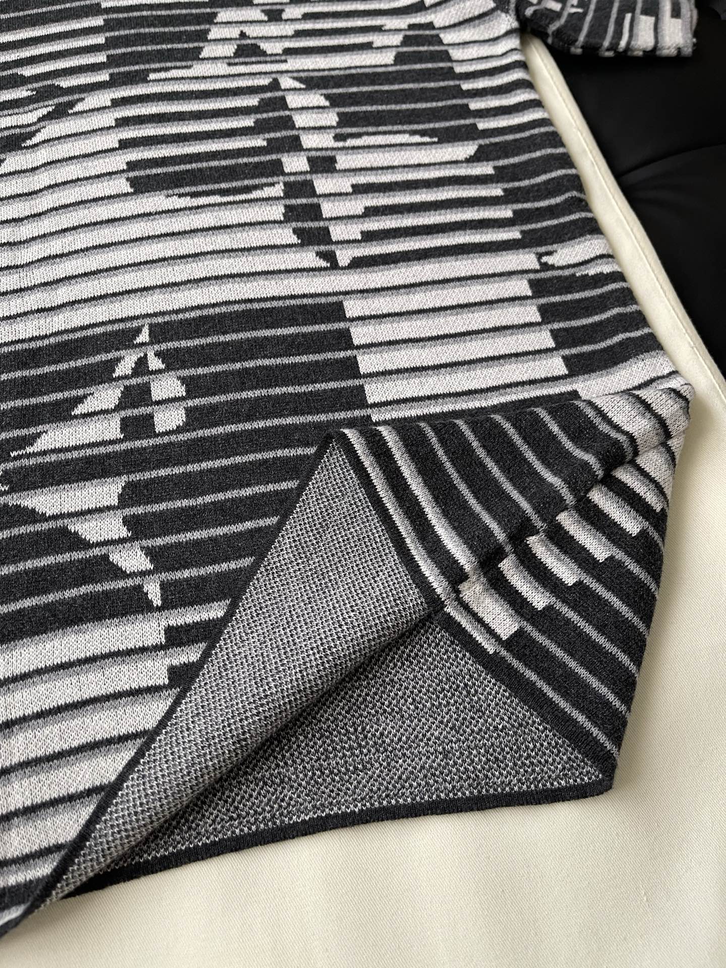 Broken-Stripe Monogram T-Shirt — product photograph