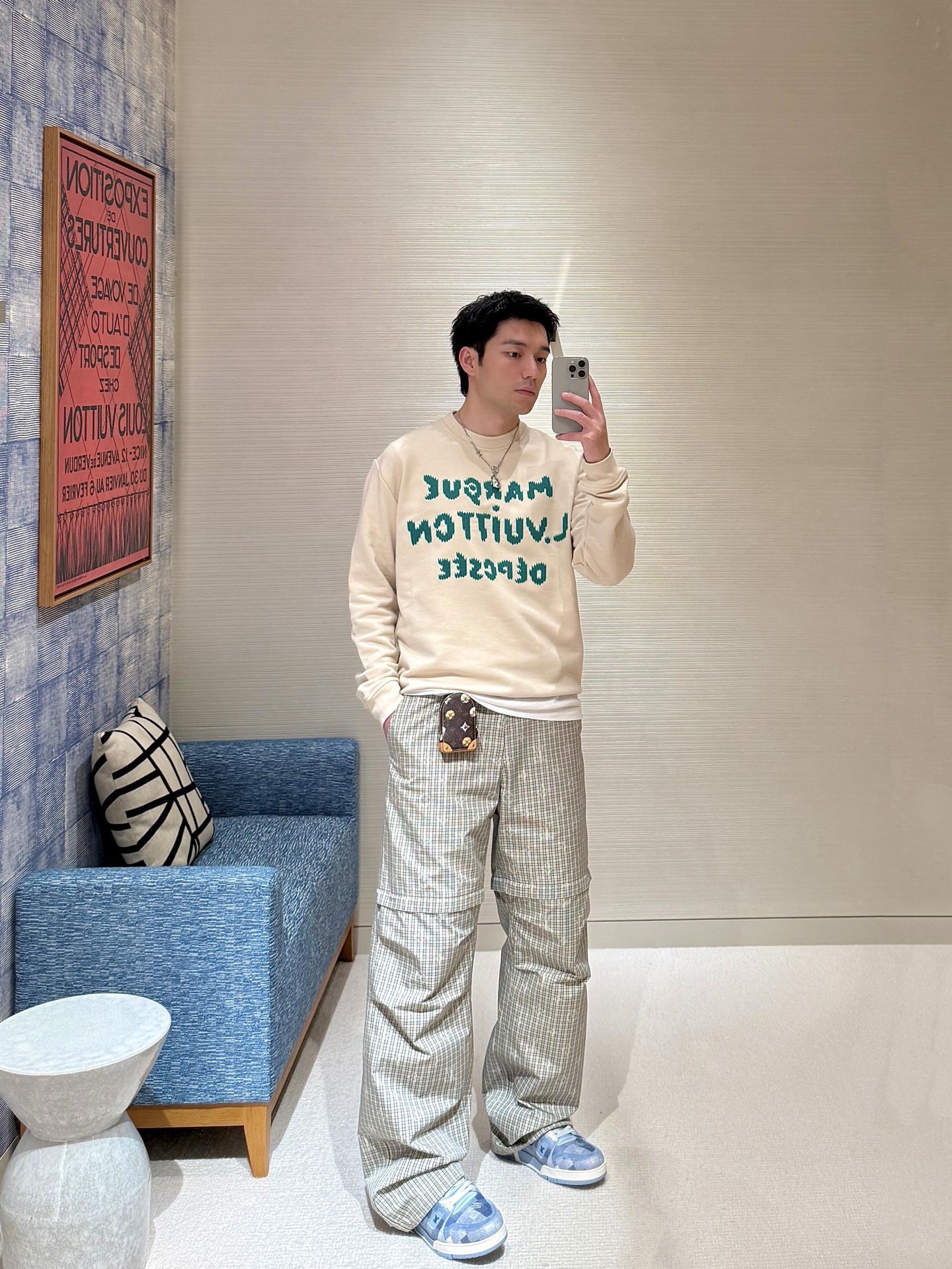 Stacked Lettering Crewneck Sweater — product photograph