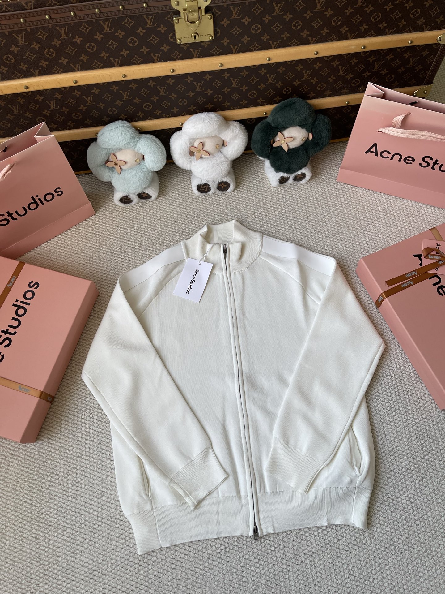 Zip-Front Stand-Collar Cardigan — product photograph