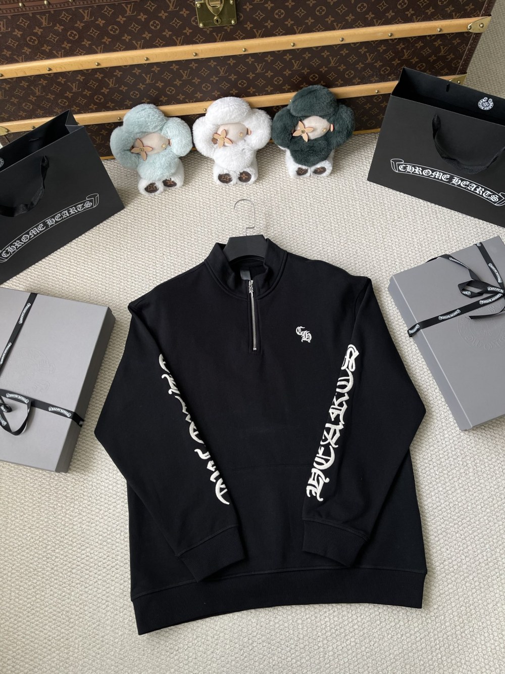 Gothic-Letter Quarter-Zip Matching Separates — product photograph