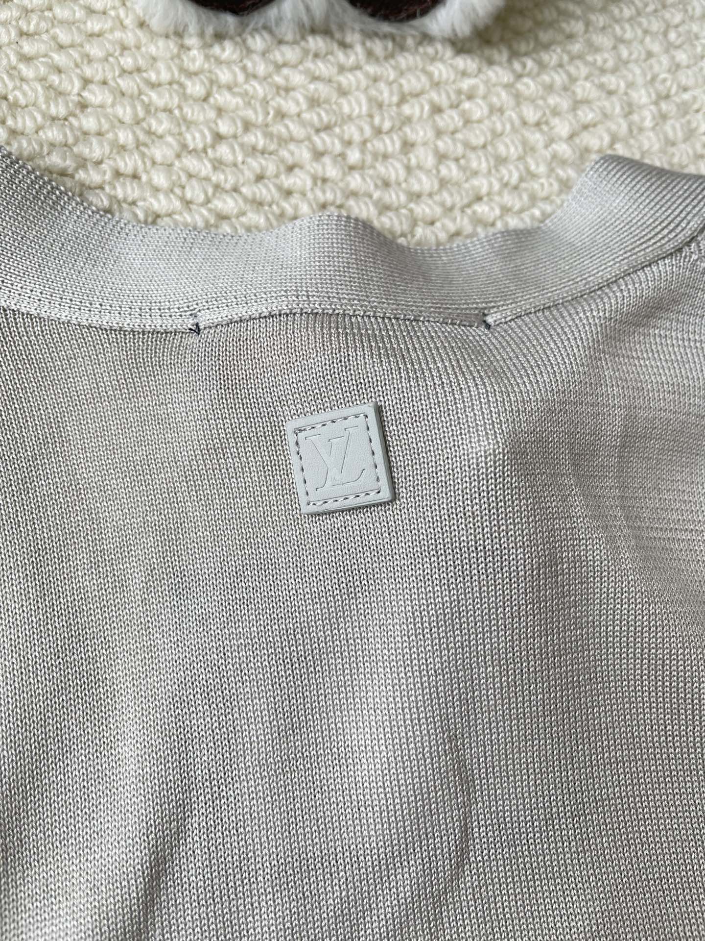 Textured Monogram V-Neck Cardigan — product photograph