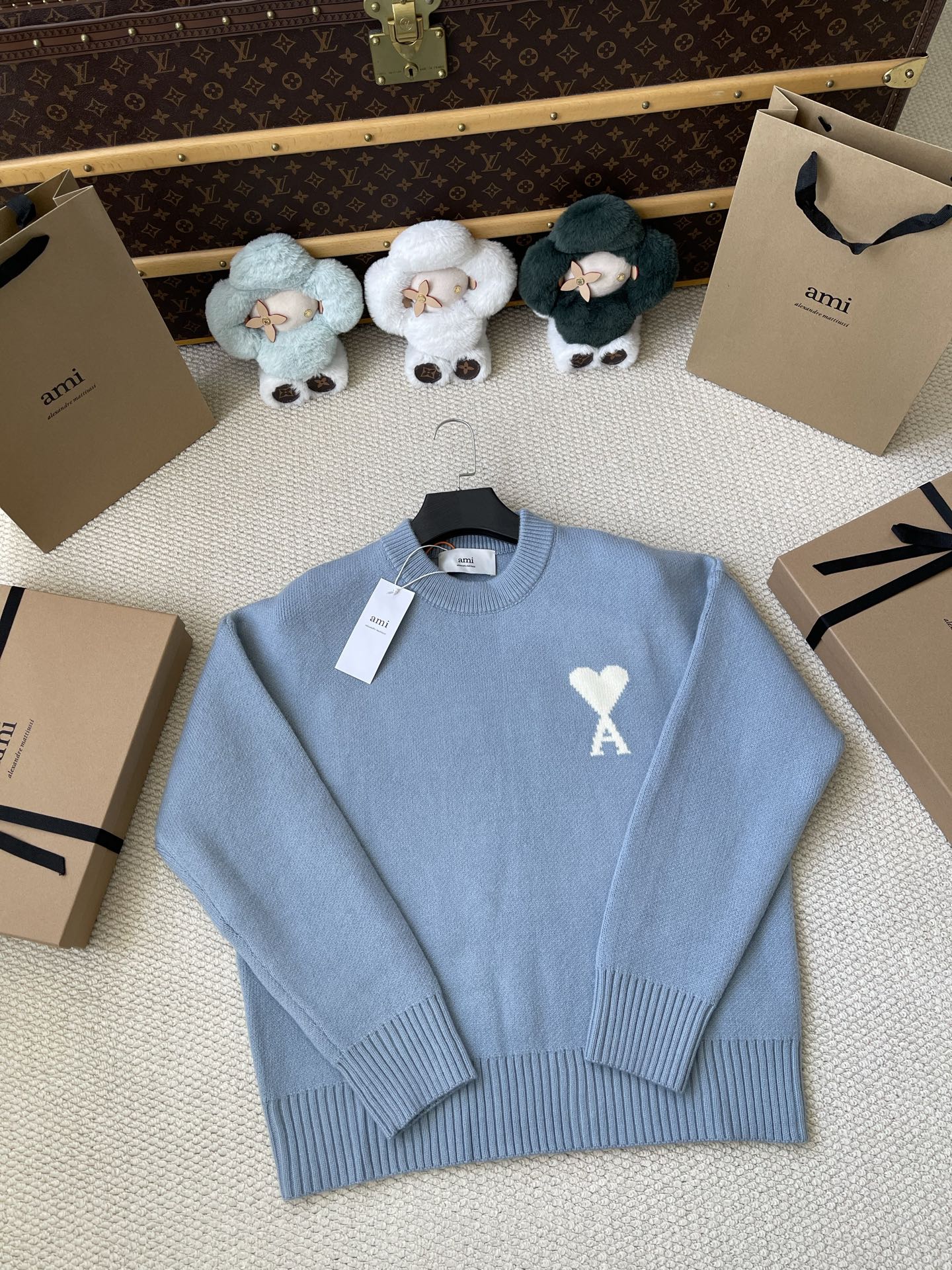 Large-Heart Crewneck Sweater — product photograph