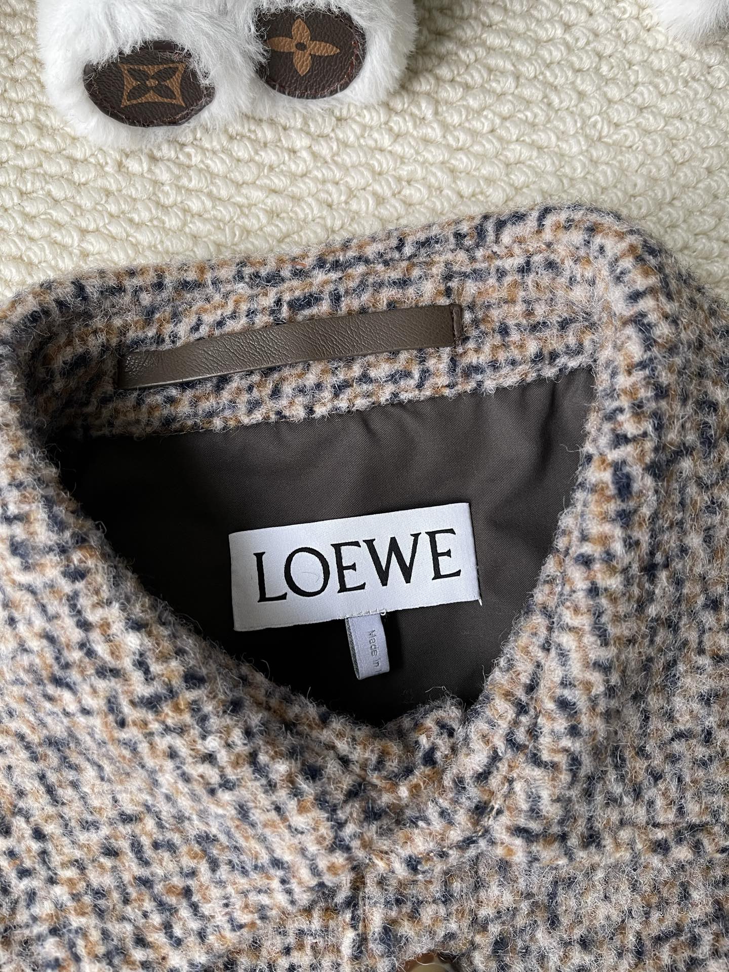 Textured-Check Button Overshirt — product photograph