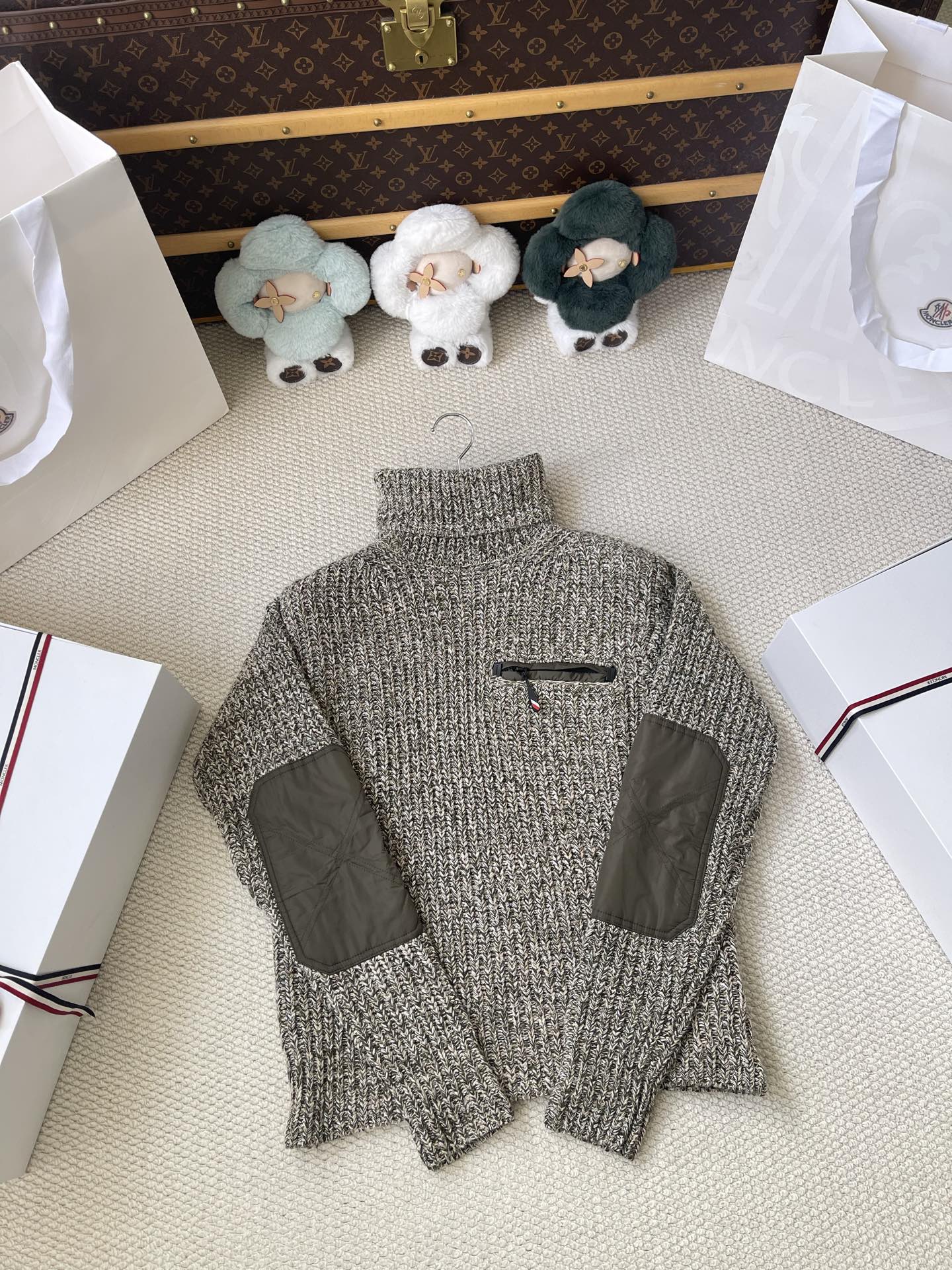 Elbow-Patch Turtleneck Sweater — product photograph