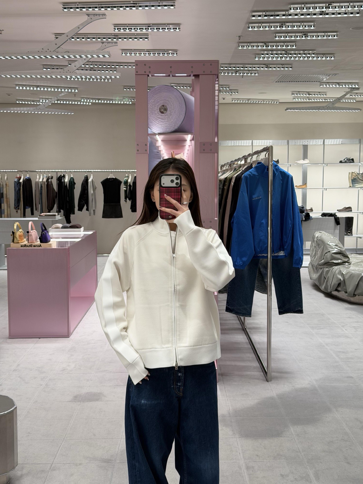 Zip-Front Stand-Collar Cardigan — product photograph