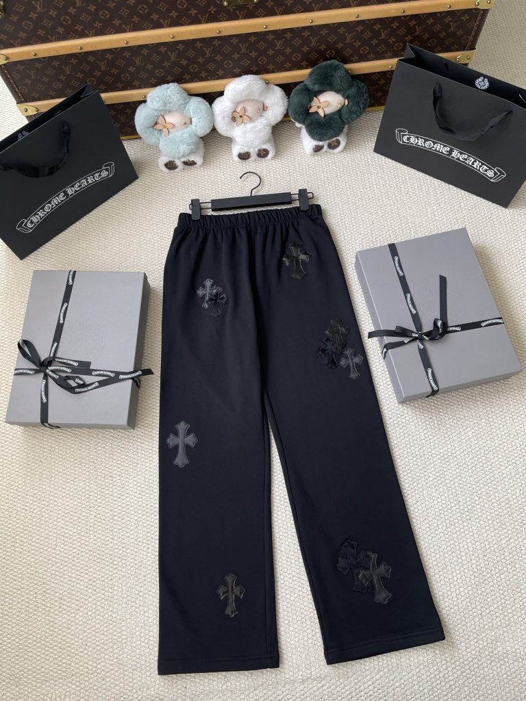 Cross-Motif Drawstring Trousers — product photograph