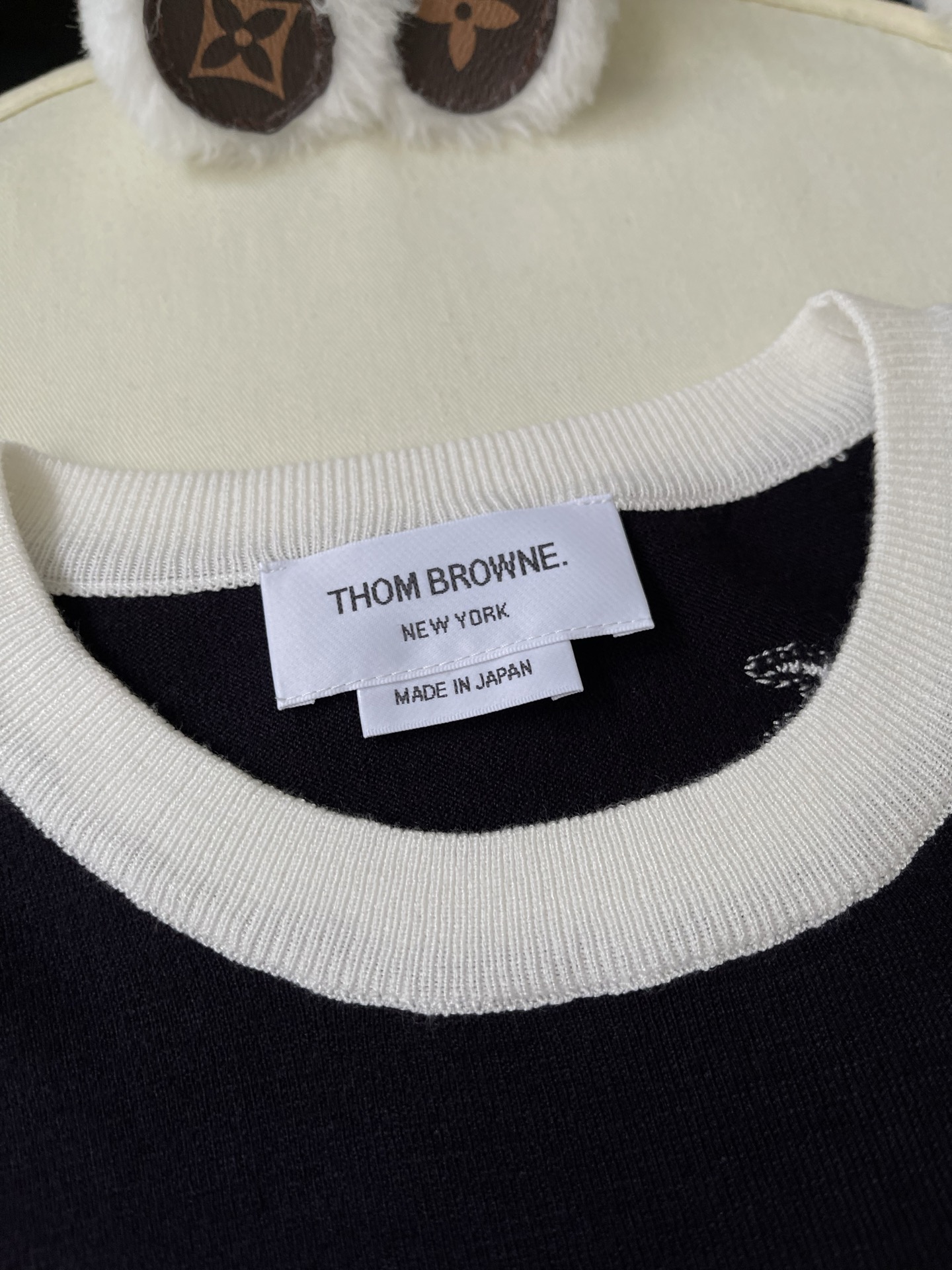Dachshund Stripe-Sleeve Knit Top — product photograph