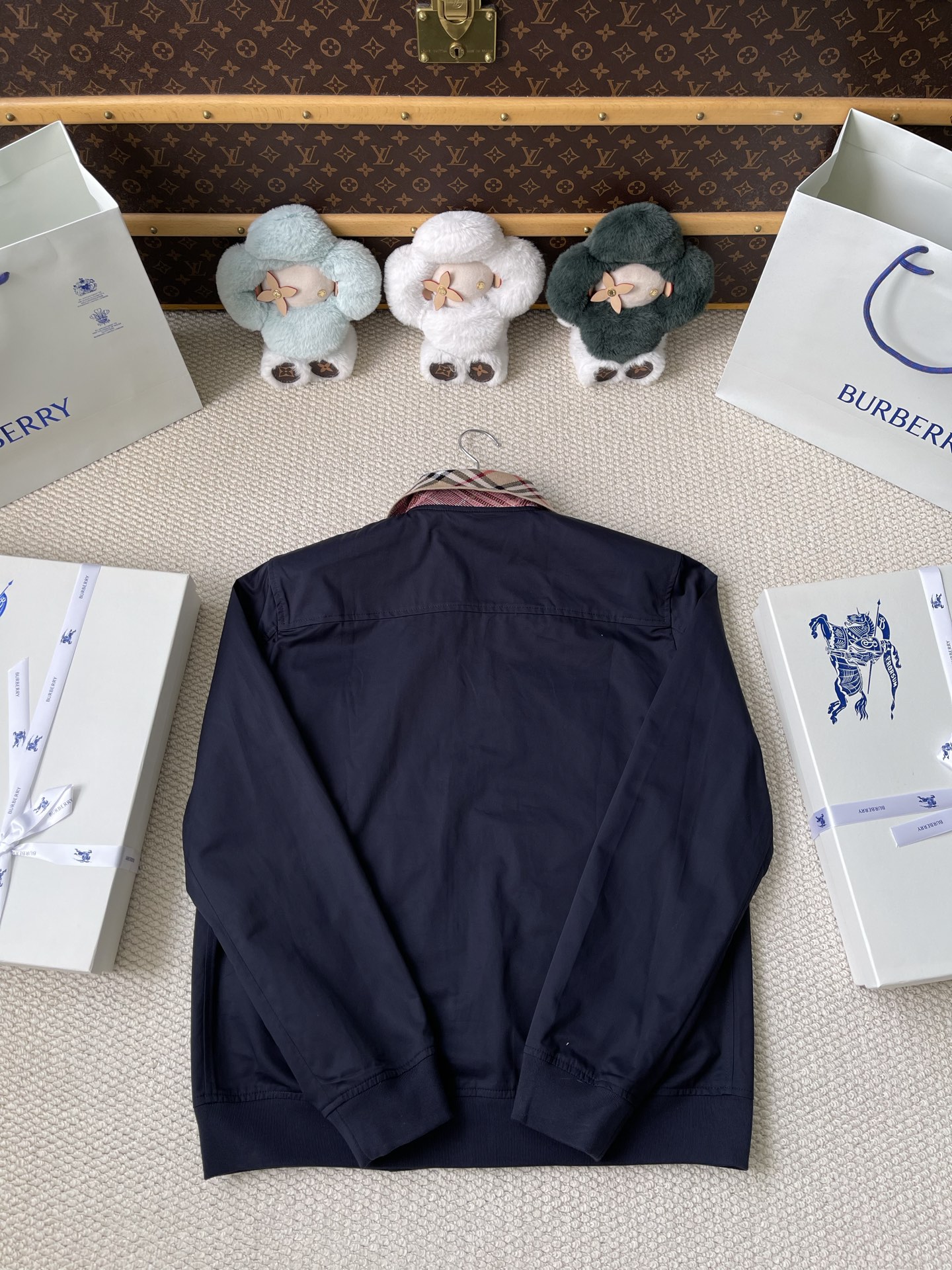 Check-Collar Zip Jacket — product photograph
