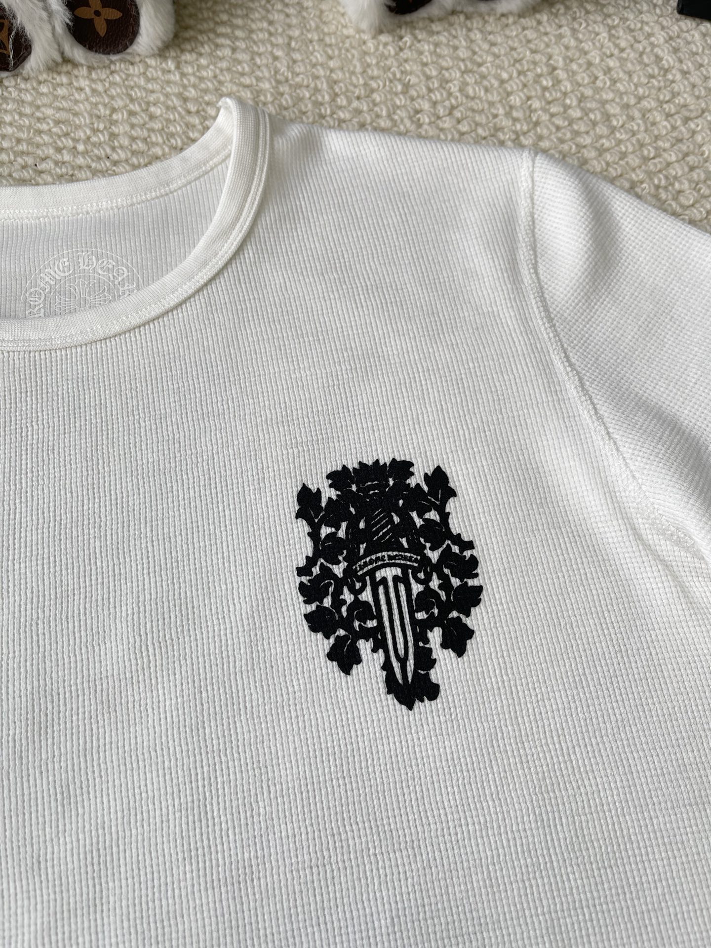 Floral Crest-Back Crewneck T-Shirt — product photograph