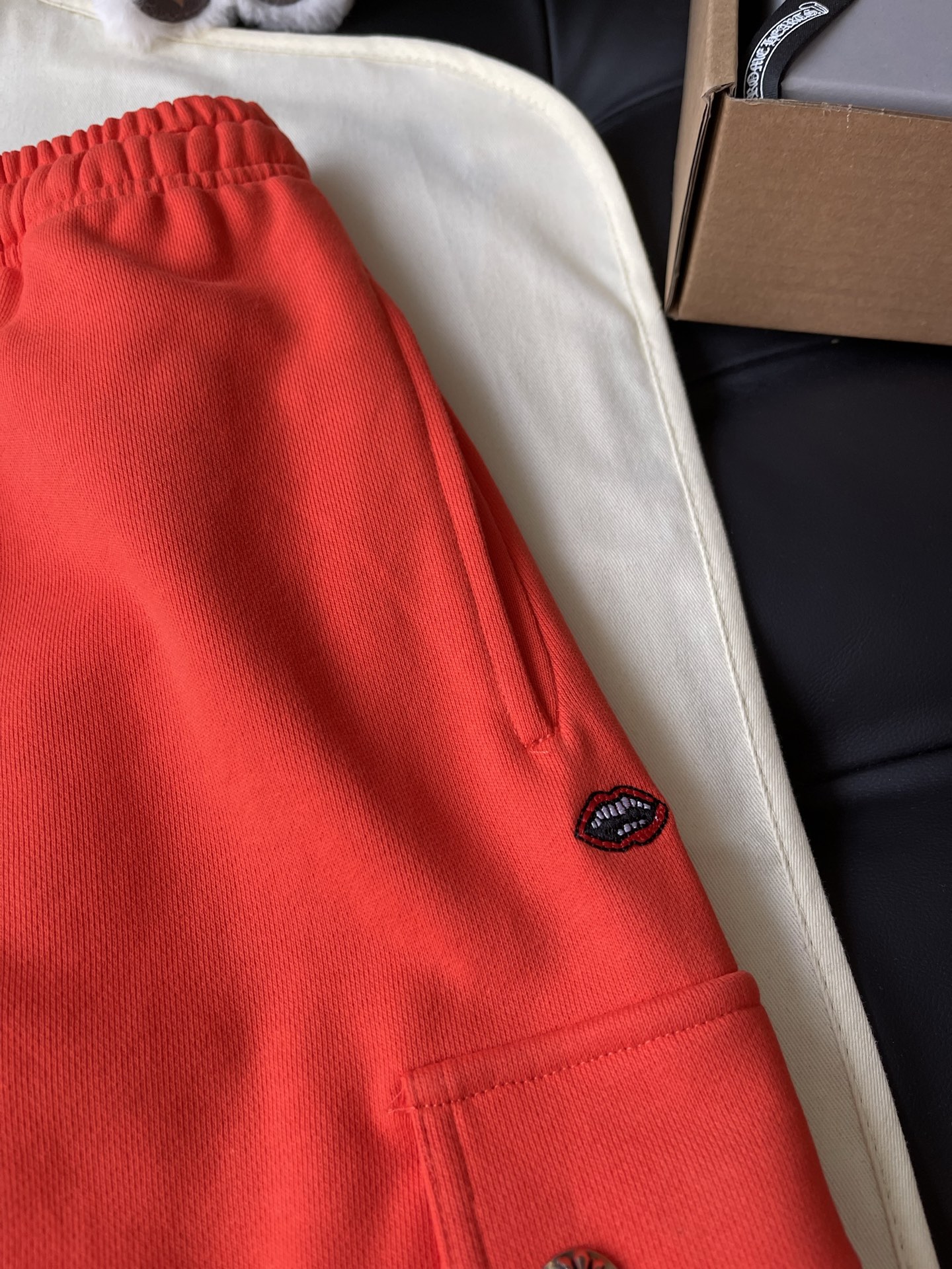 Graffiti Hem Drawstring Shorts — product photograph