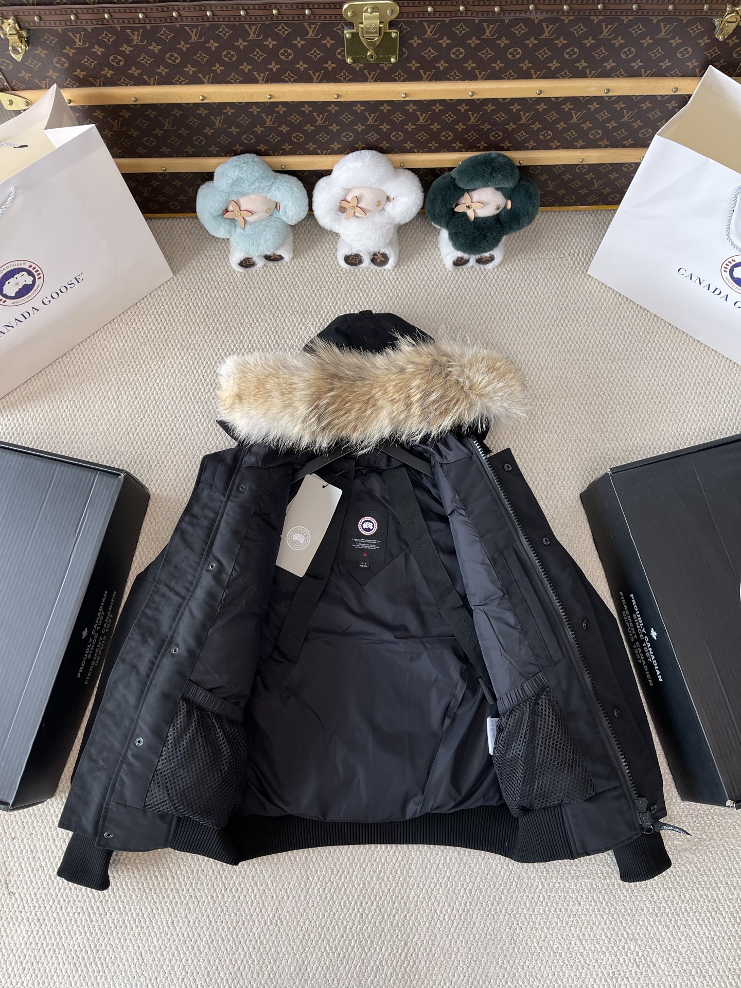 Trimmed-Hood Bomber Jacket — product photograph
