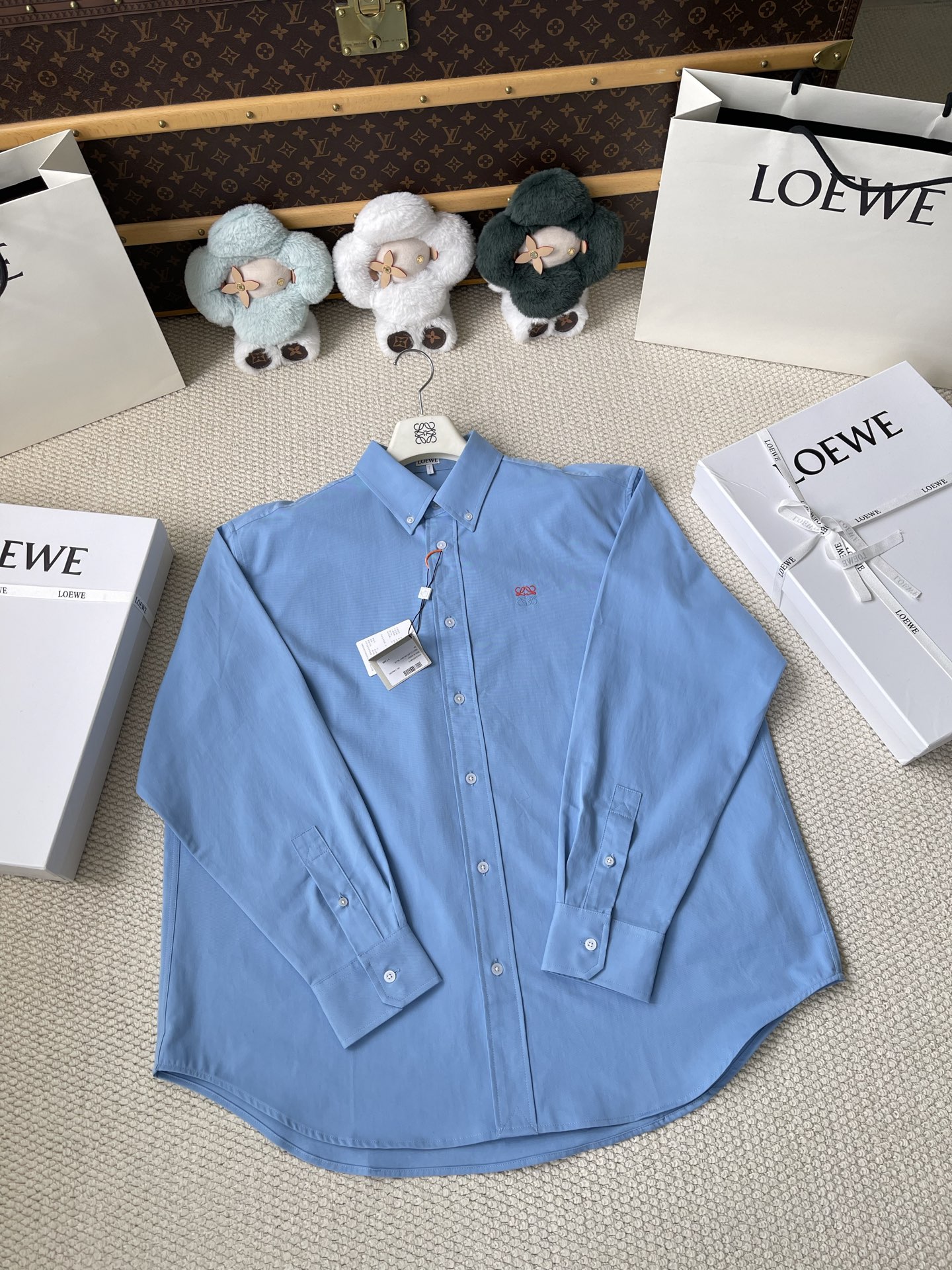 Red-Anagram Button-Down Shirt — product photograph