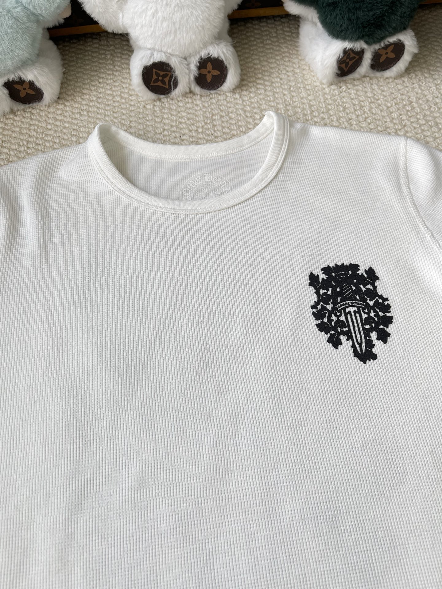 Floral Crest-Back Crewneck T-Shirt — product photograph