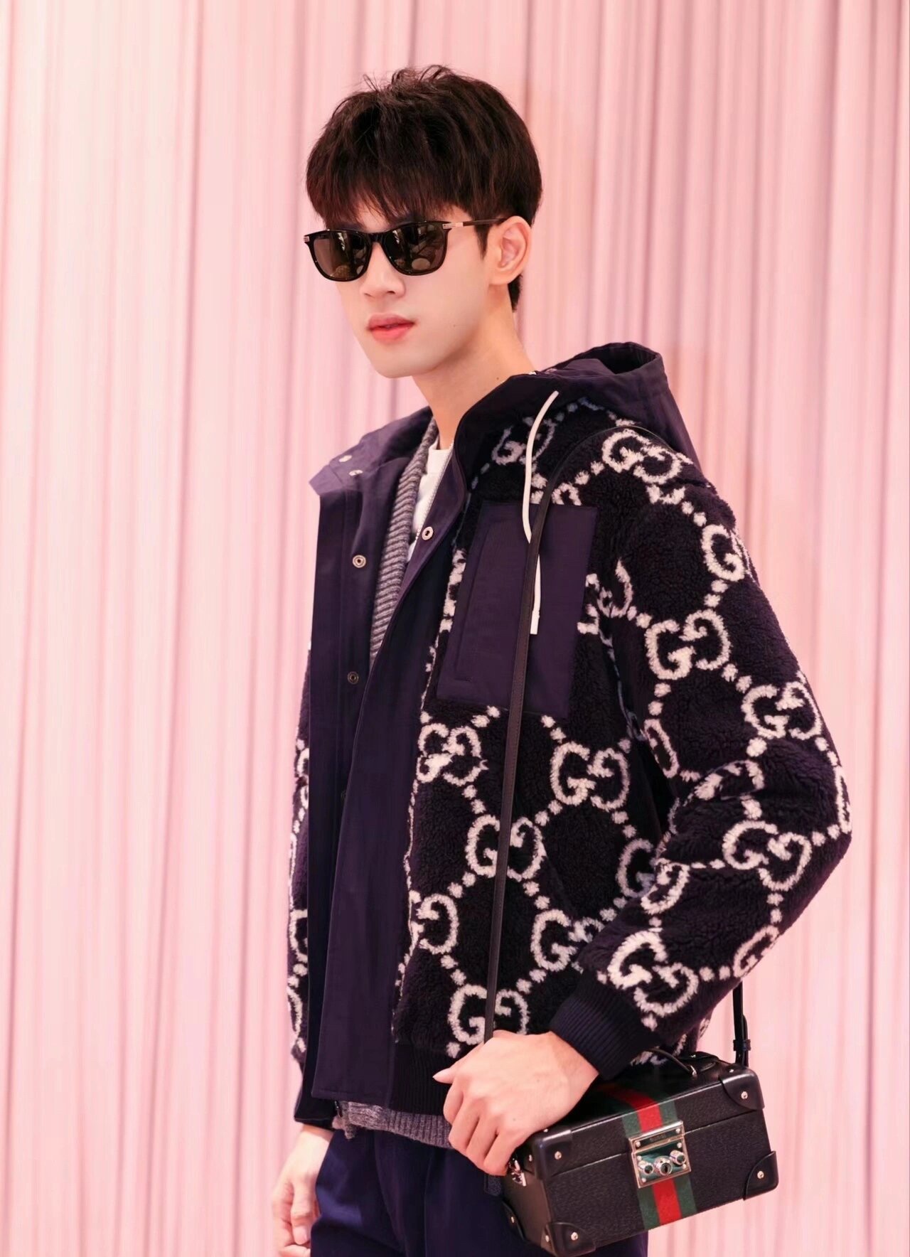 Monogram Hooded Knit Jacket — product photograph